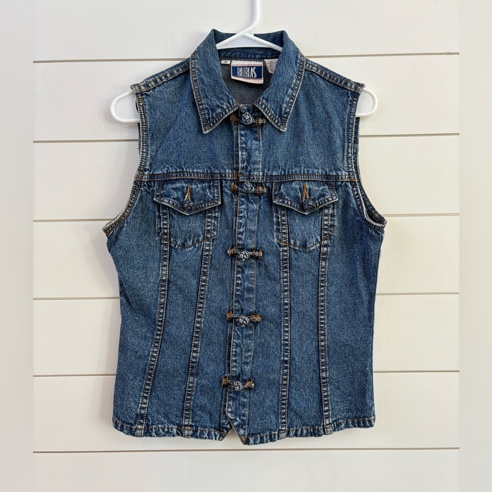 Vintage bill blass Blue Denim Sleeveless Jacket Vest